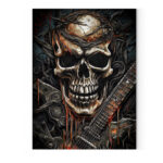 Metallische Melodien - Die Verschmelzung von Schädel und E-Gitarre - Leinwand 45cm x 60cm-6846