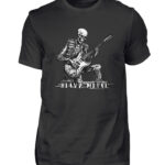 Skelett-Rockstar auf E-Gitarre: detaillierte Vektorillustration im coolen Ink-Stil - Herren Shirt-16
