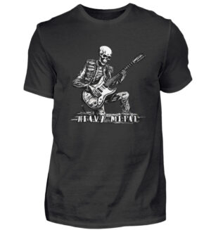 Skelett-Rockstar auf E-Gitarre: detaillierte Vektorillustration im coolen Ink-Stil - Herren Shirt-16